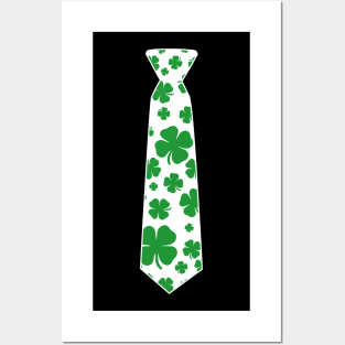 Irish Shamrock Clover Tie Funny St Patricks Day Posters and Art